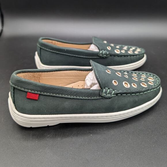 Marc Joseph Loafers Youth 12.5 Kid Emerald Green Slip On Shoes Grommets Preppy - Picture 1 of 12